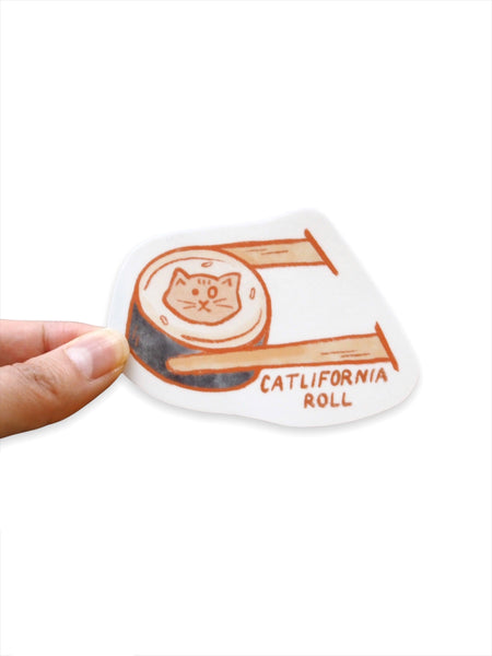 Cat-lifornia Sushi Roll Vinyl Sticker