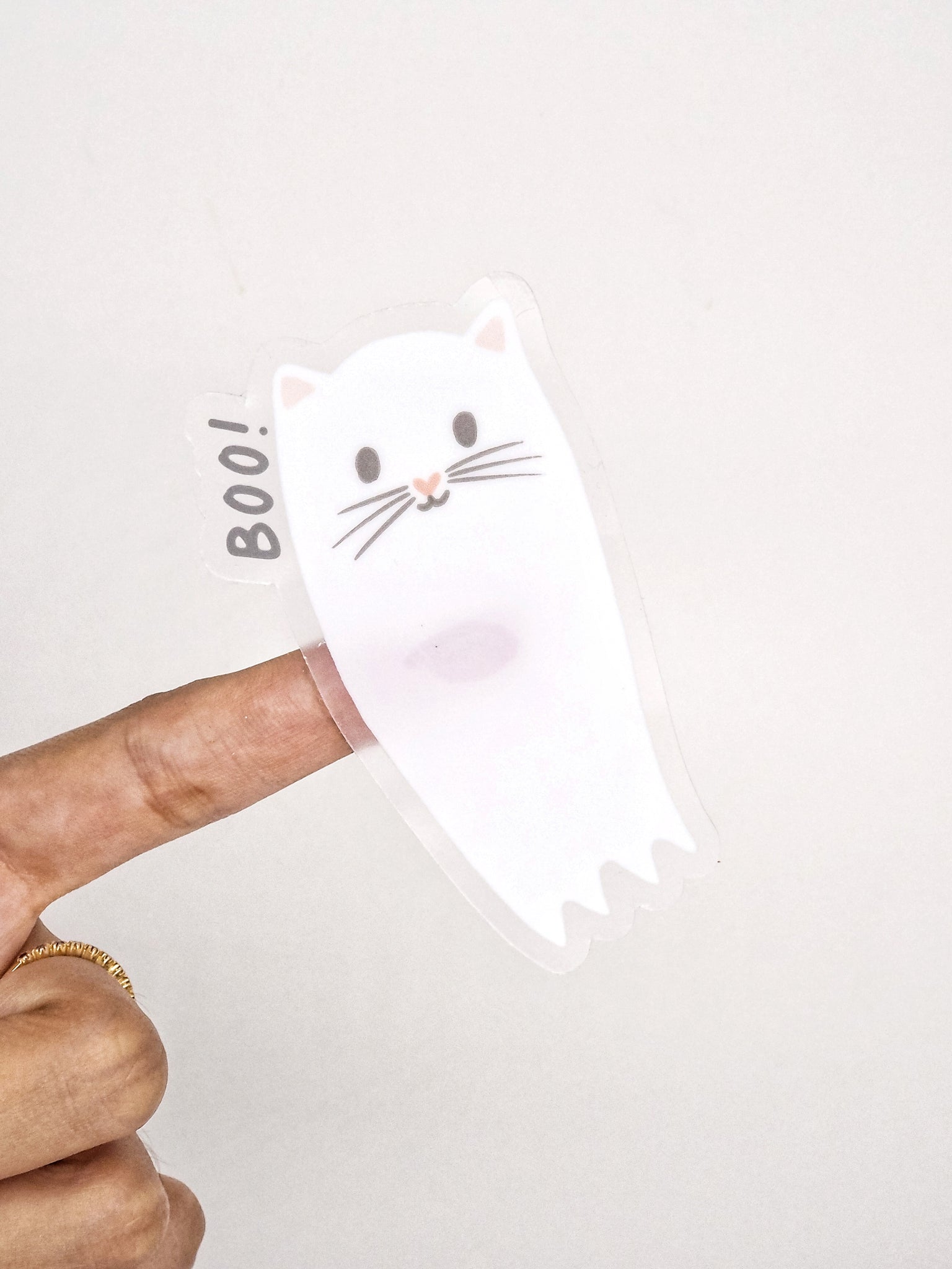 Cat Ghost Vinyl Sticker