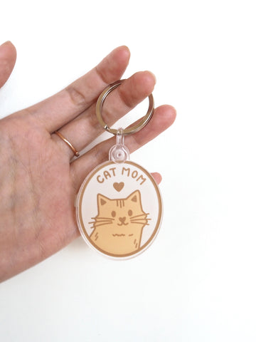 Cat Mom Acrylic Keychain