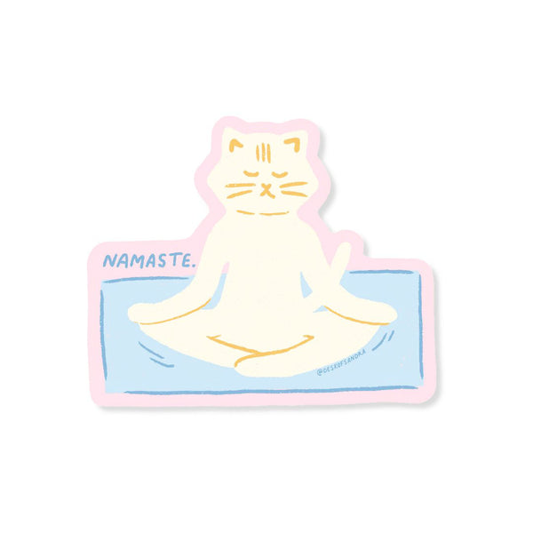 Namaste Cat Vinyl Sticker