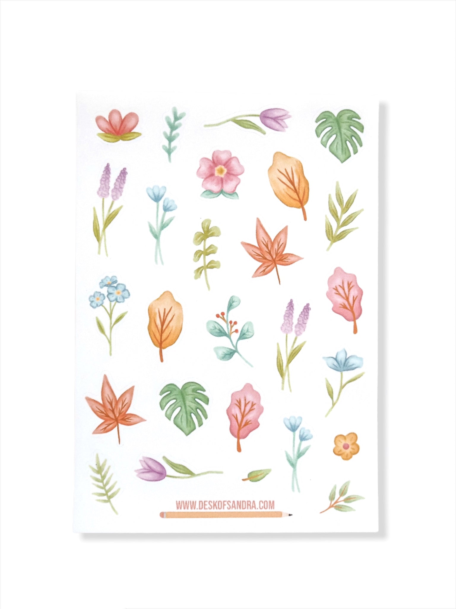 Floral Vinyl Sticker Sheet
