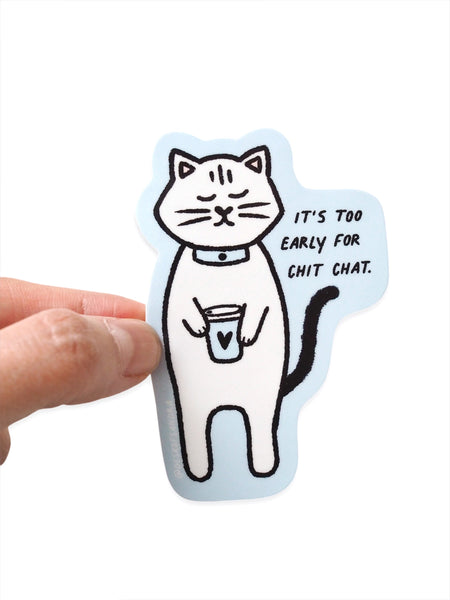 No-so Morning Cat Vinyl Sticker