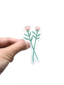 Two Roses Waterproof Sticker