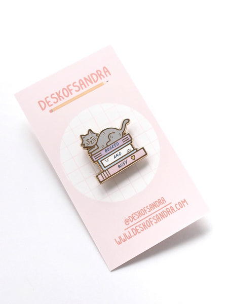Booked and Busy Enamel Pin