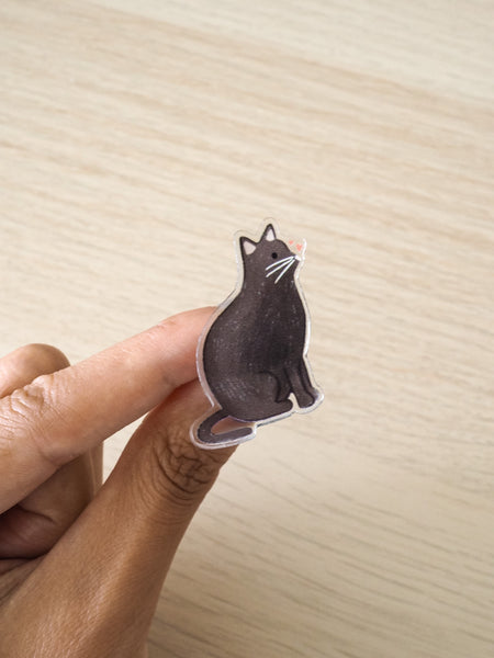 Acrylic Black Cat Pin